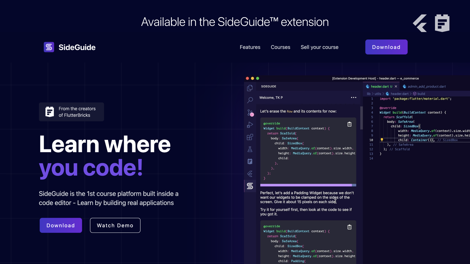 SideGuide: Learn to program inside VS Code