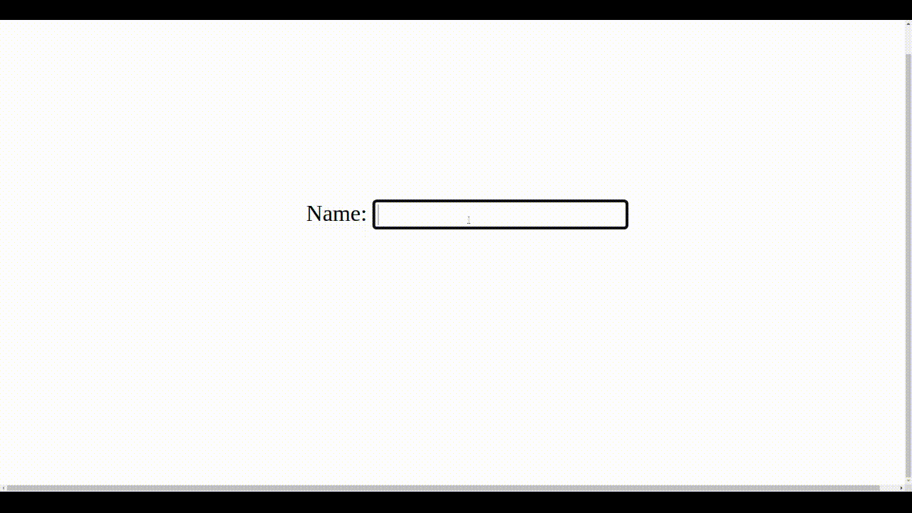 user types name in input field and it displays below