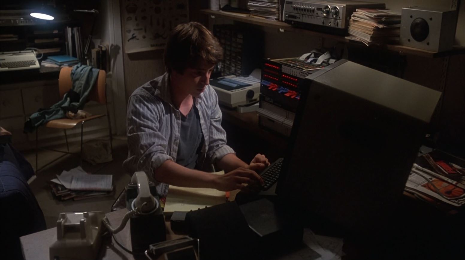 David Lightman dialing a remote server in the 1983 film "WarGames"