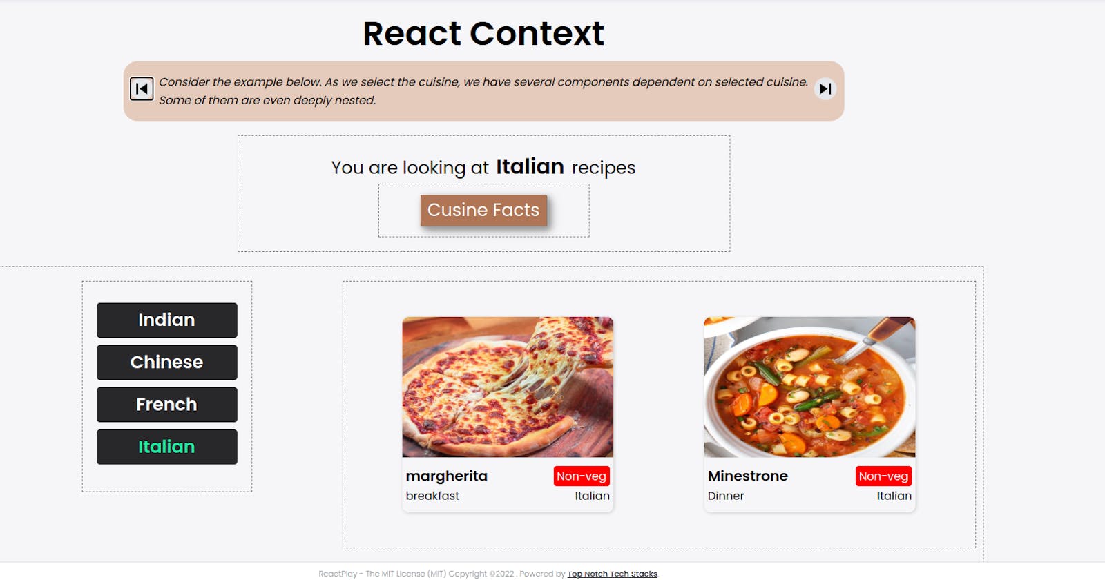 ContextAPI with a recipe app - Part one