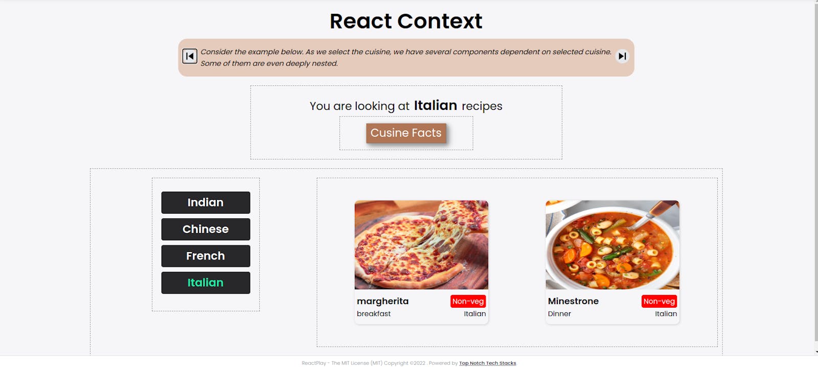 ContextAPI with a recipe app - Part One