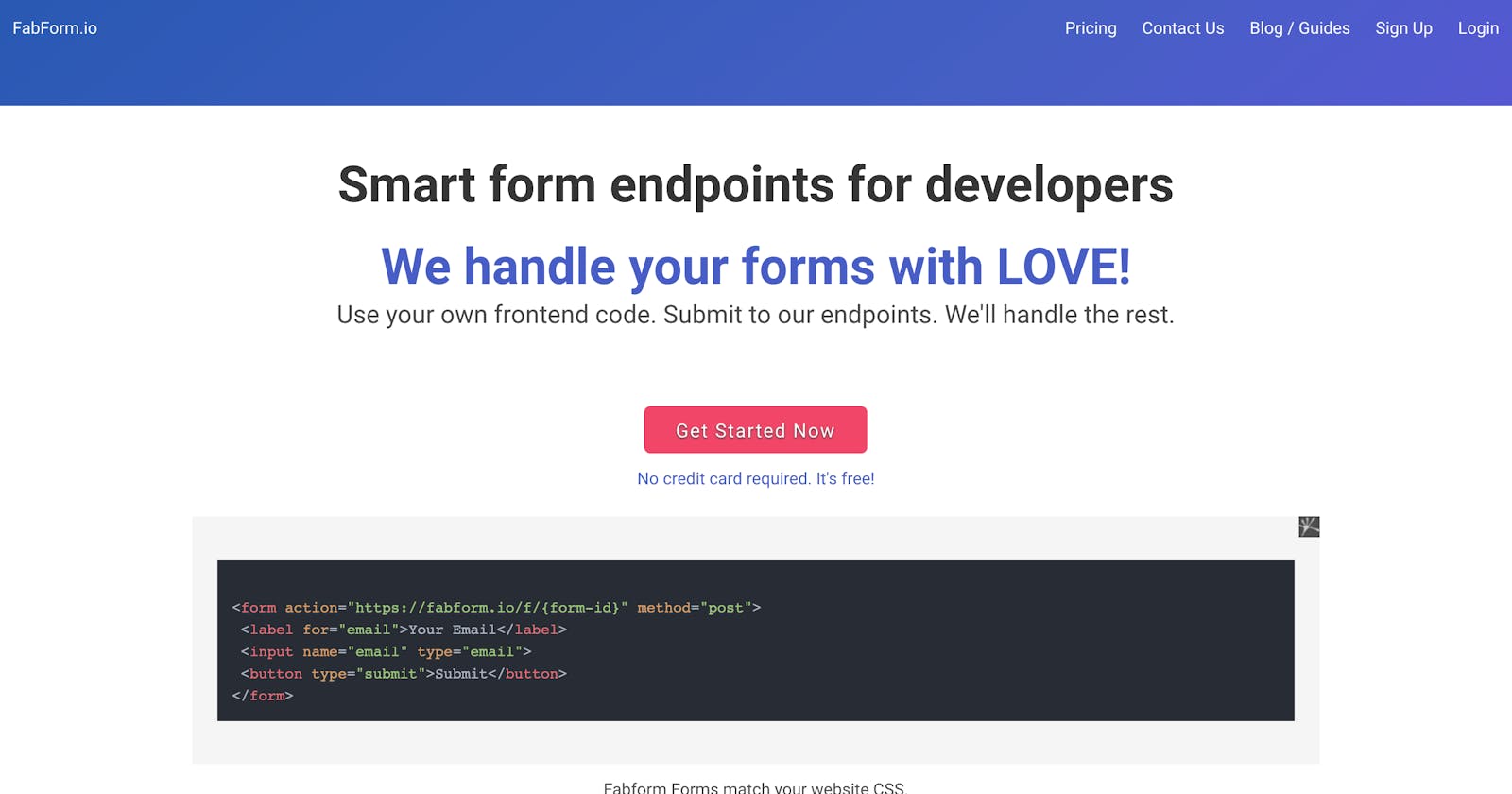 Endpoints for smart forms for developers