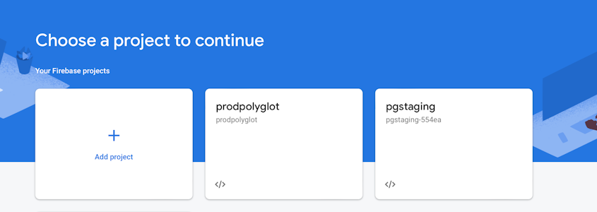 Firebase Projects Console