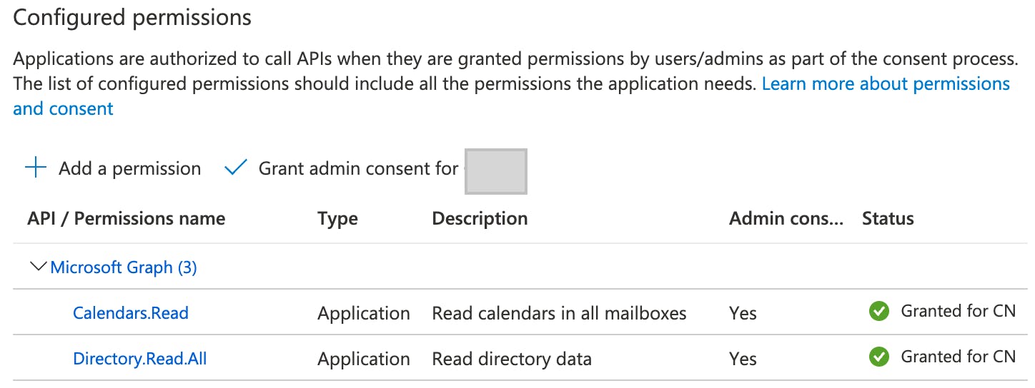 App registration add permissions step 6