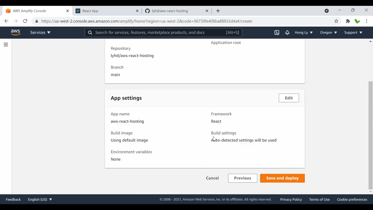 Hong Ly - How to Deploy React App to AWS Amplify for FREE [gTxEZrsDk3w - 1280x720 - 6m48s].png