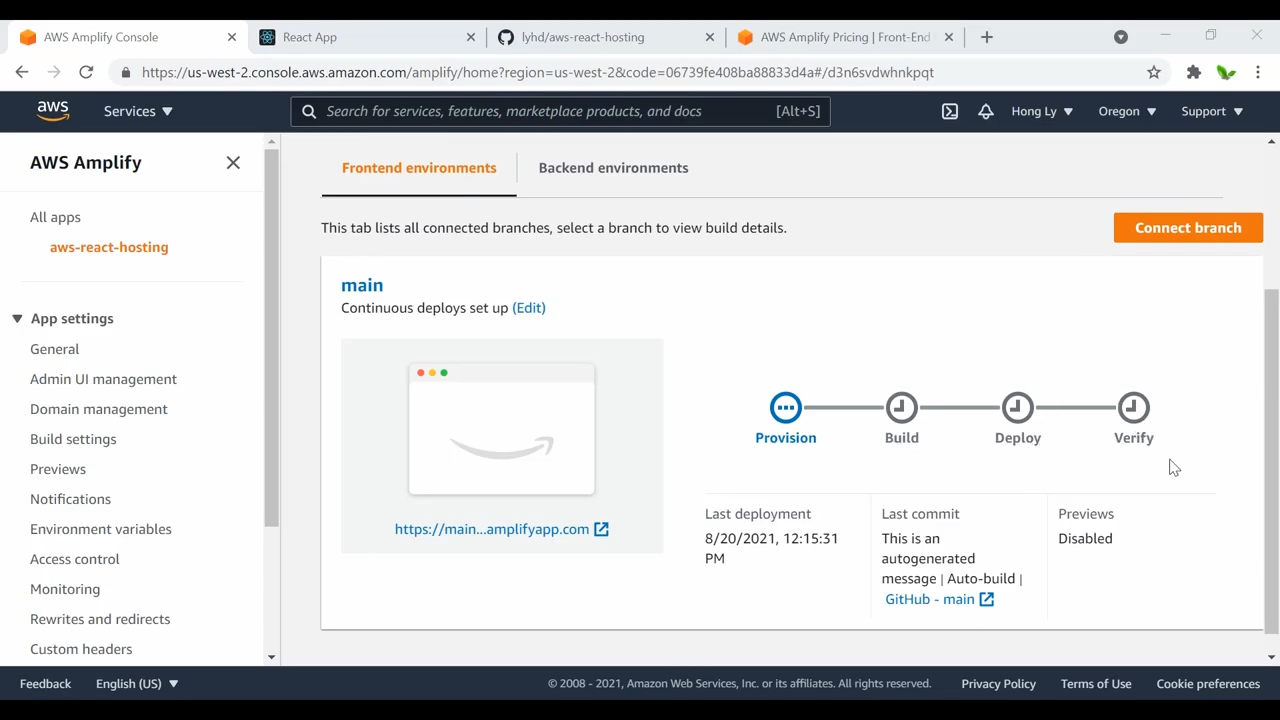 Hong Ly - How to Deploy React App to AWS Amplify for FREE [gTxEZrsDk3w - 1280x720 - 7m08s].png