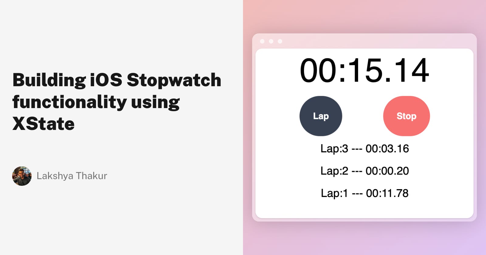 Building iOS Stopwatch functionality using XState