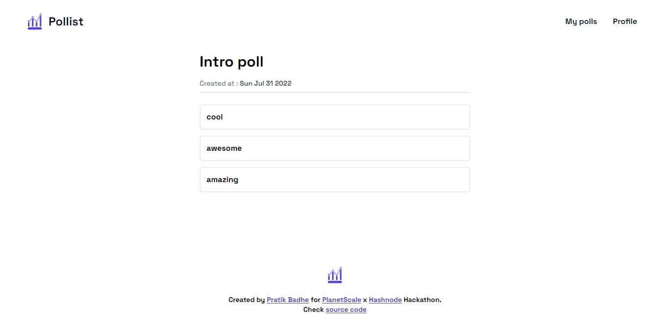 Poll page