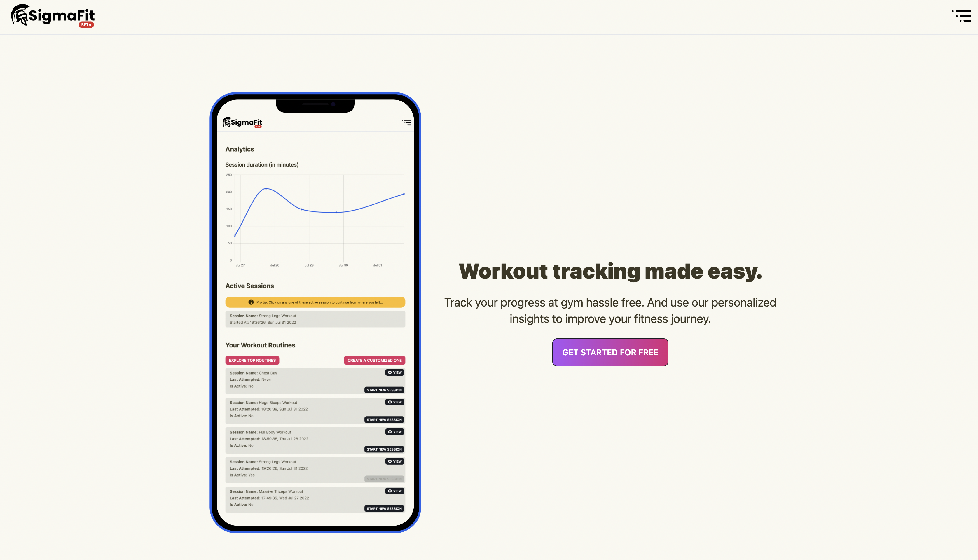 SigmaFit: Workout tracking made easy