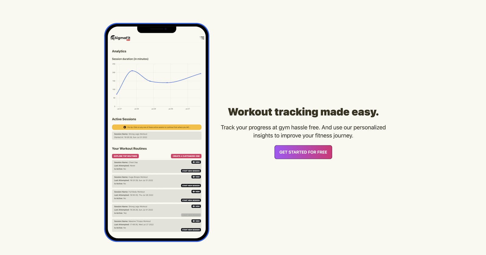 SigmaFit: Workout tracking made easy