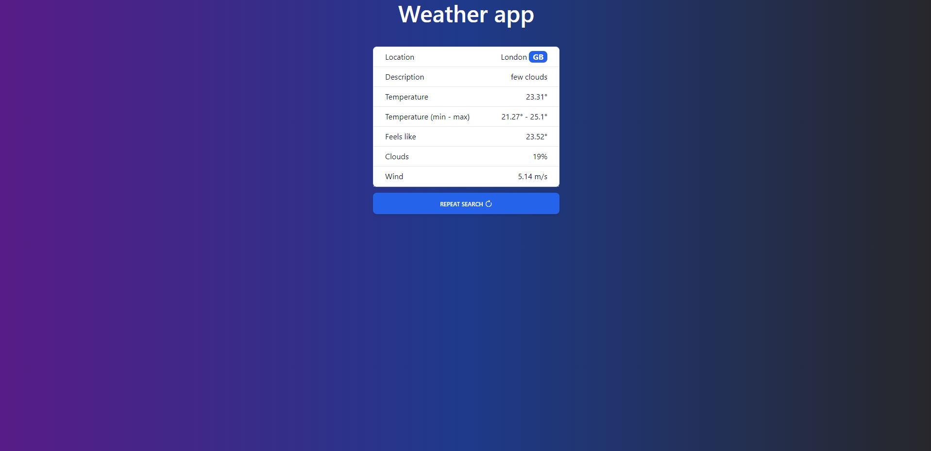 Create a weather app with JavaScript