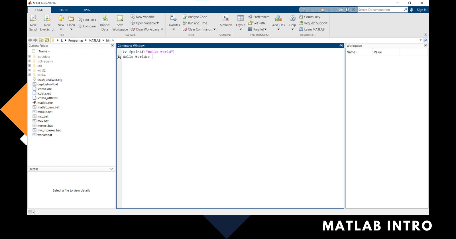 Simple MATLAB Intro. Getting to Know the Interface