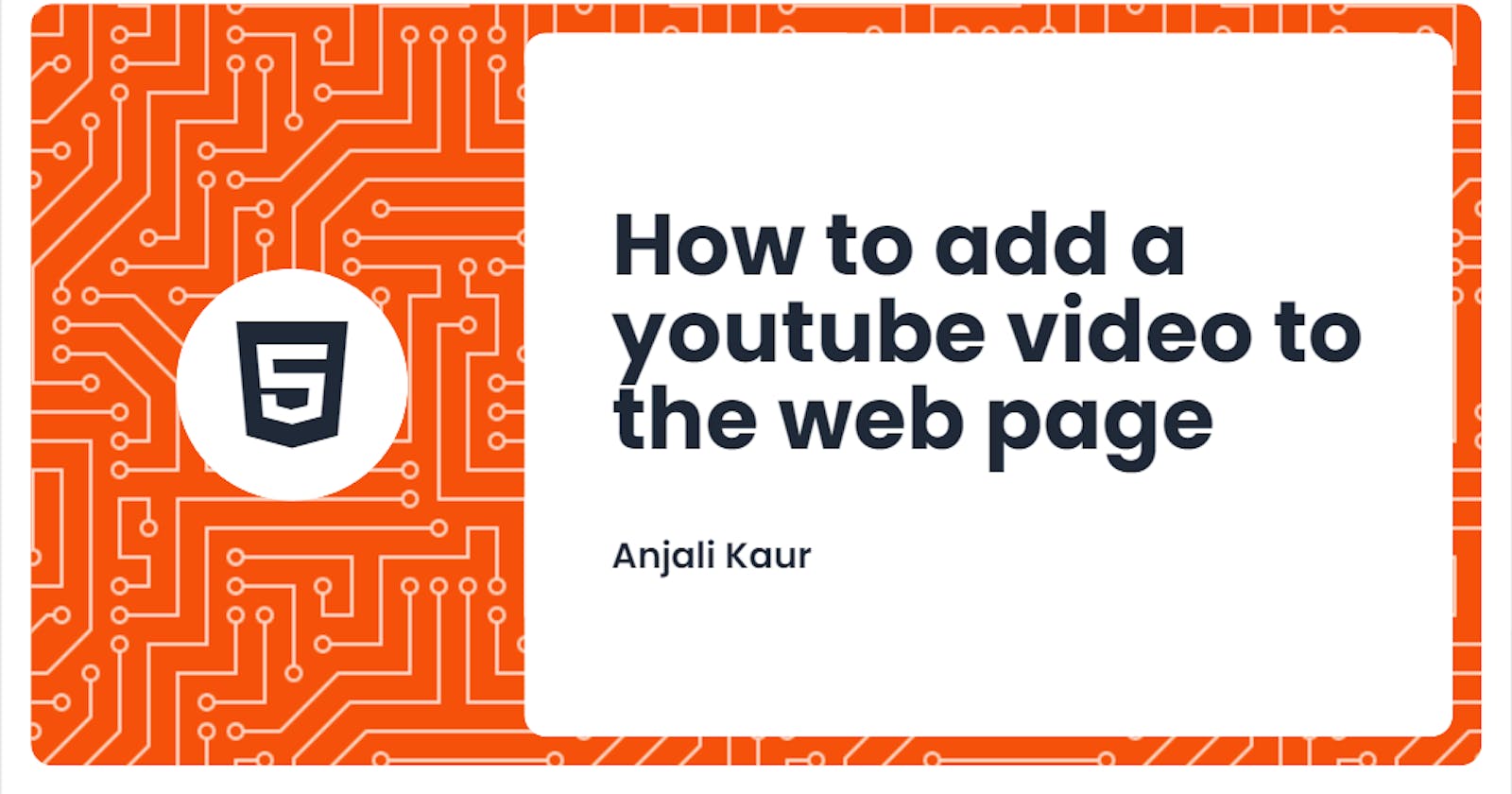 How to add a youtube video to the web page