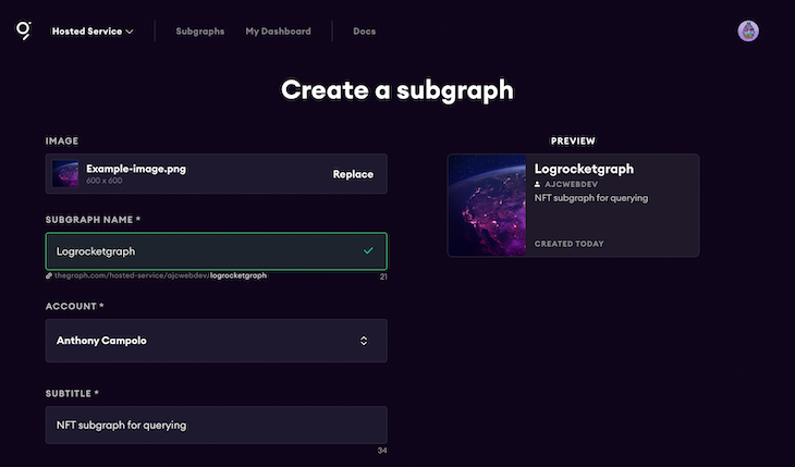 Hosted Service Create A Subgraph