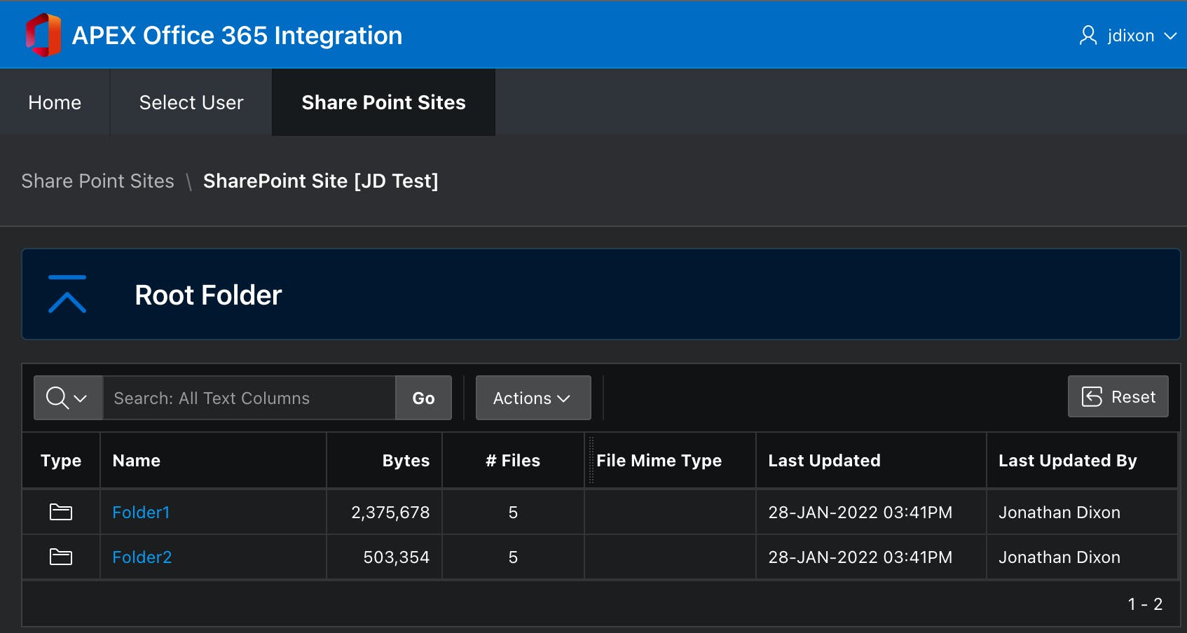 SharePoint Site Root Folder Screenshot