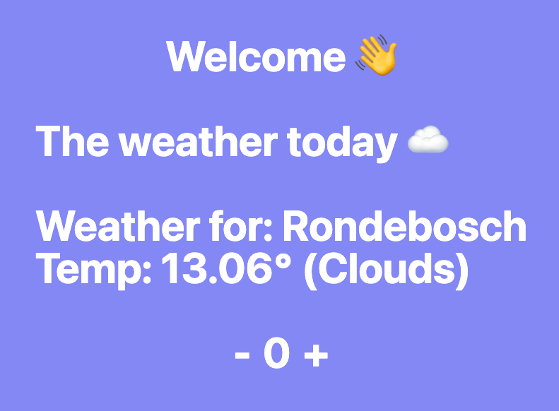 Weather widget in browser extension