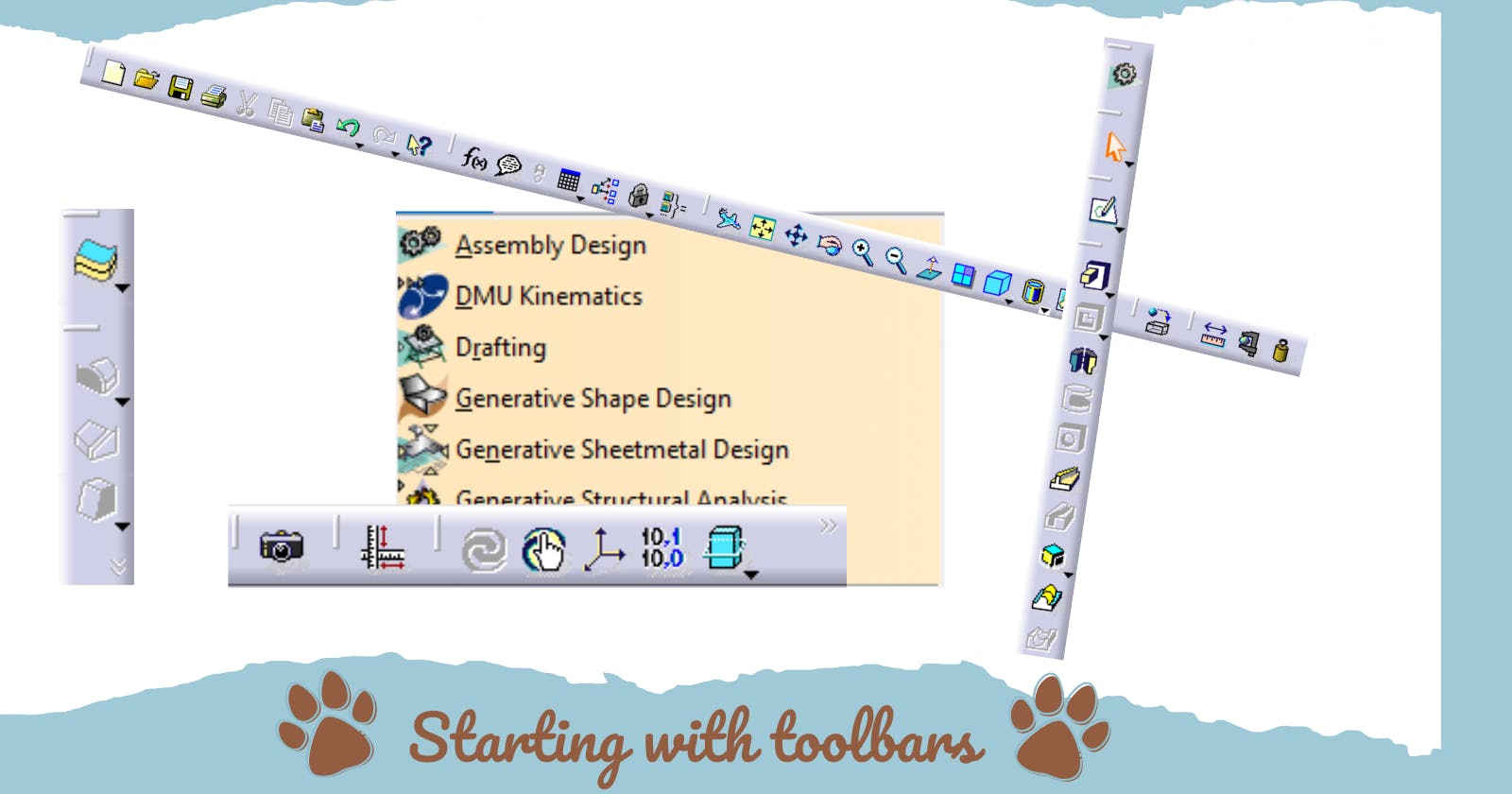 Playing with Toolbars in CATIA V5. Learn how to edit them