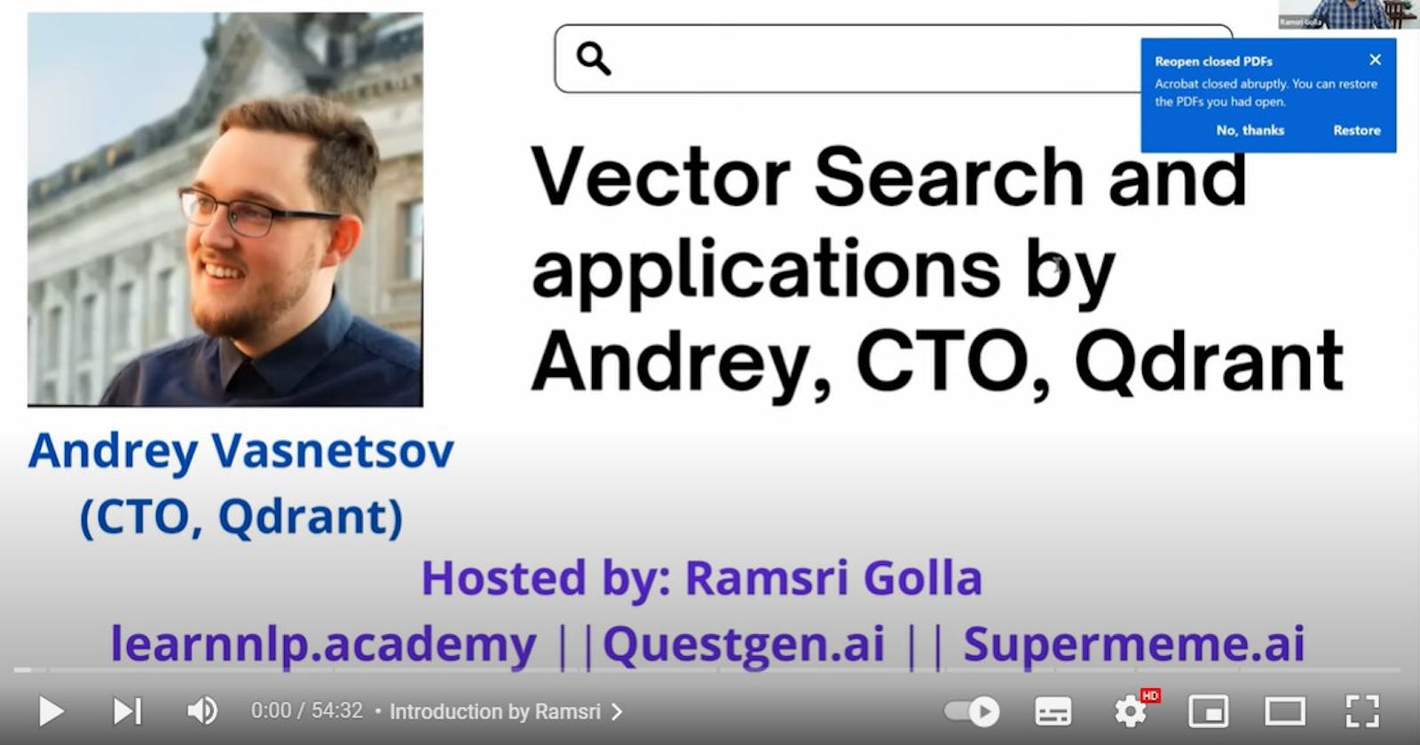 "Vector search and applications" by Andrey Vasnetsov, CTO at Qdrant