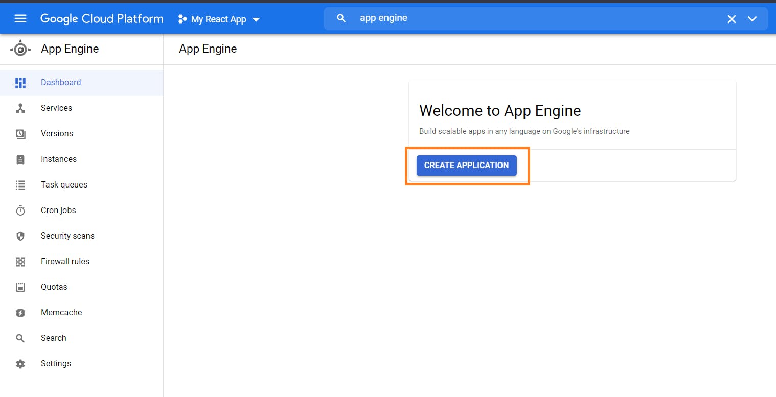 google cloud create app engine
