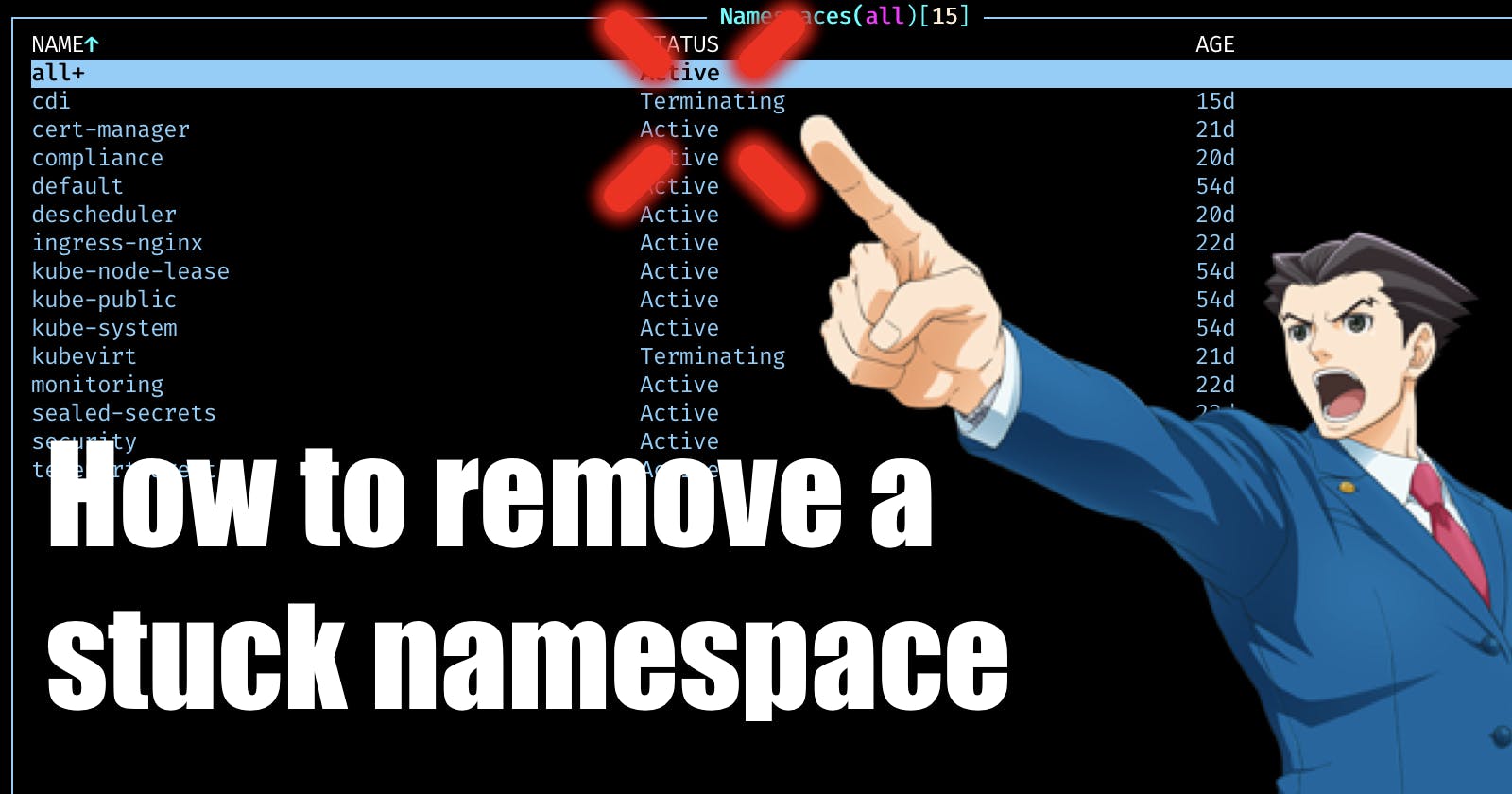 How to remove a stuck namespace
