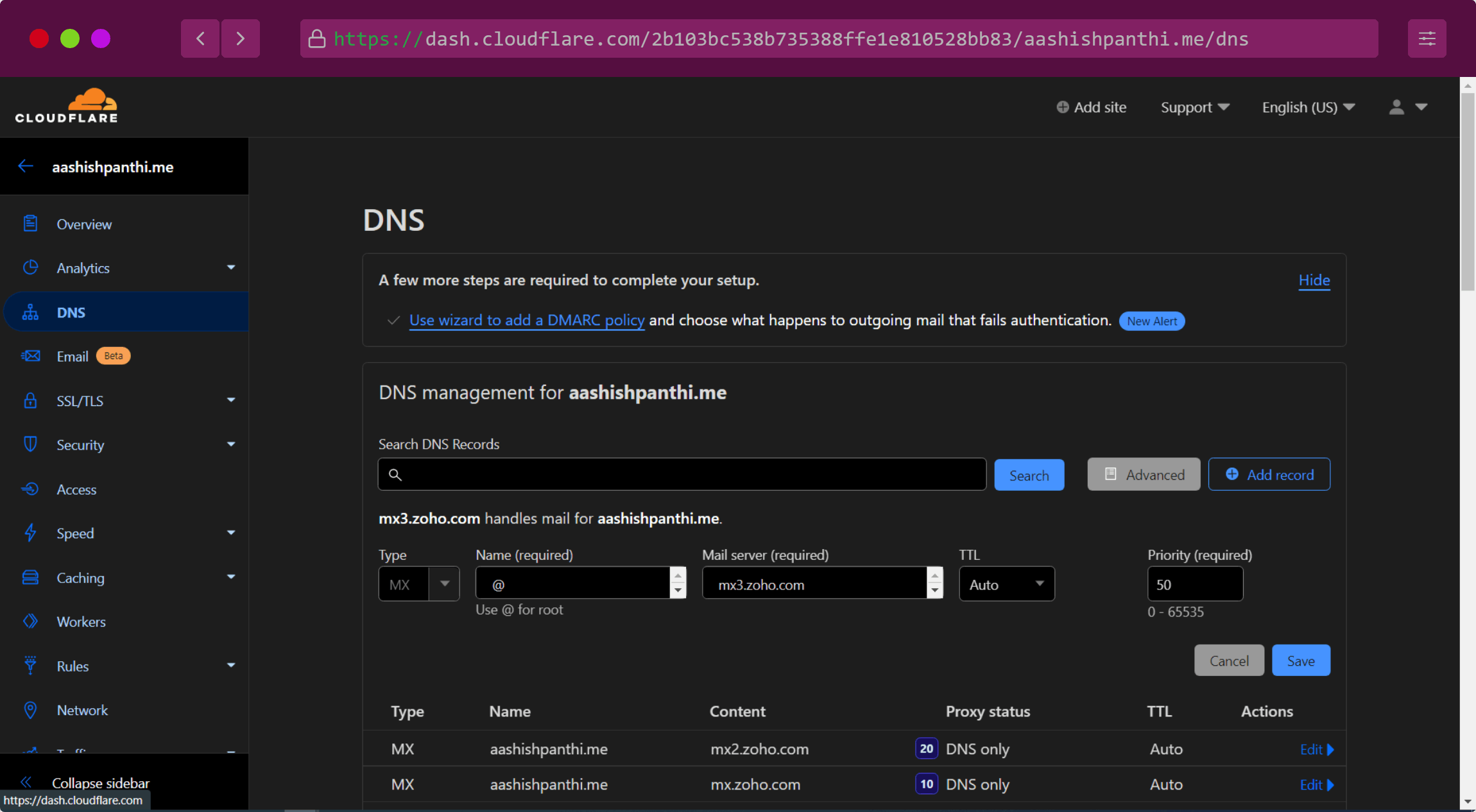DNS mapping cloudflare