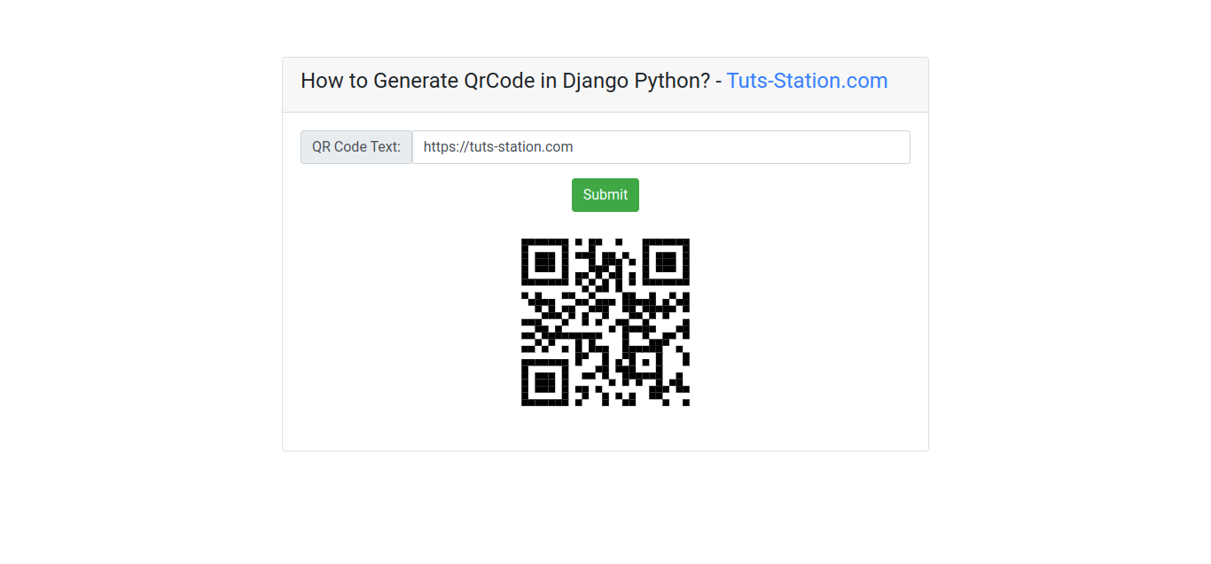 Django Python Generate QrCode Example Tutorial
