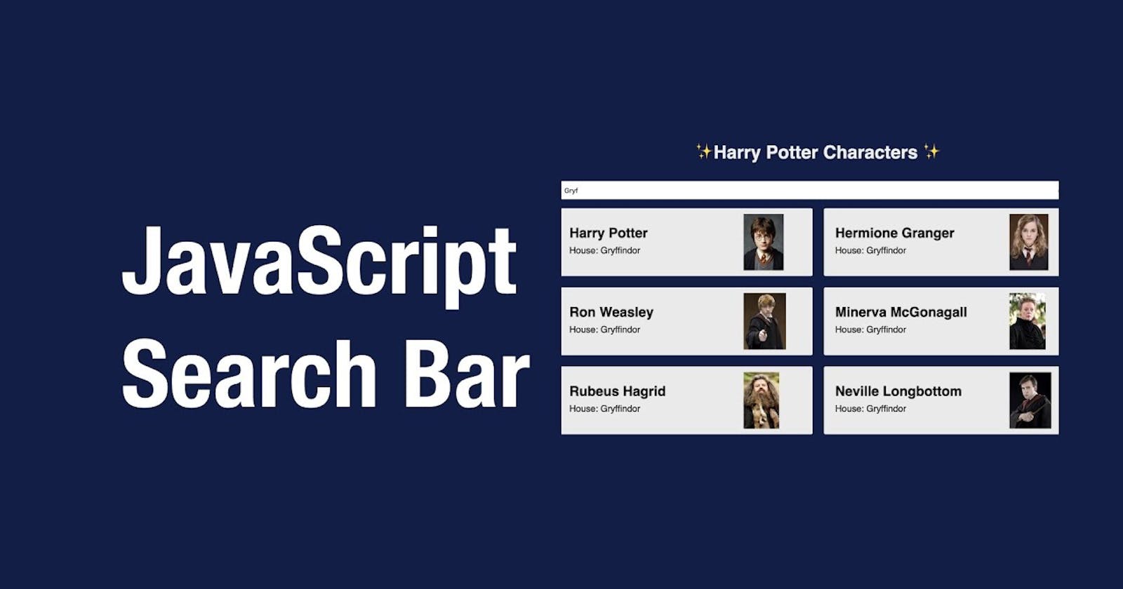 Build a JavaScript Search Bar