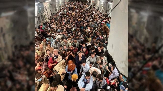 Afghan Refugees In Plane
