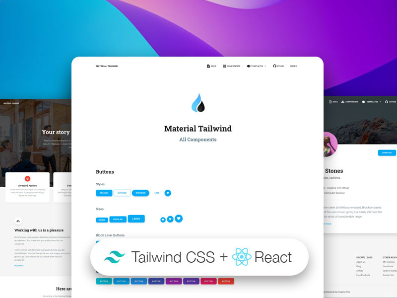 Material Tailwind Kit React - Free product.