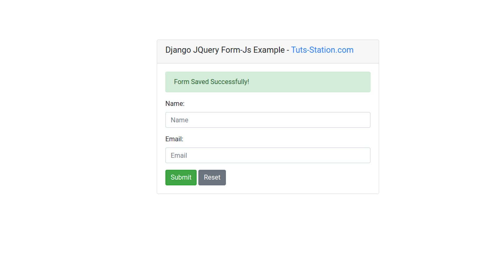 Django Form Submit using Form.js Example