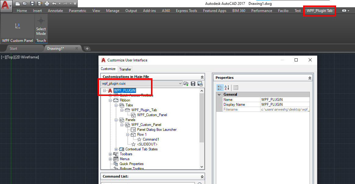 Adding a Ribbon button for AutoCAD API