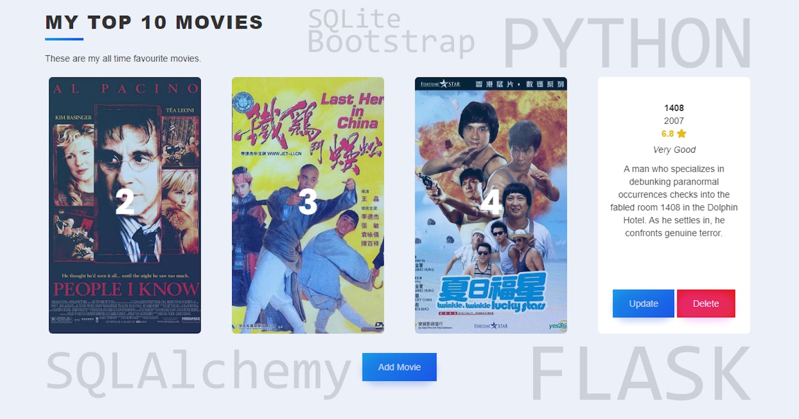 My favourite movies with Flask, SQLAlchemy, Python