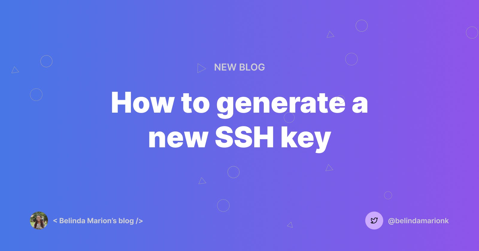 How to generate a new SSH key