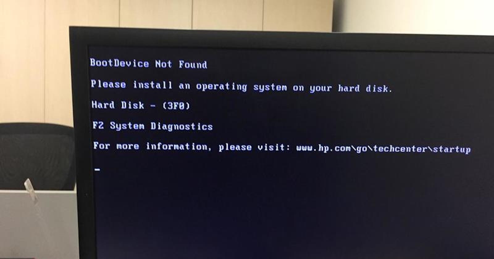 HP Boot device not found while installing Ubuntu  (3F0)