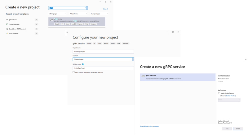 Create a new gRPC project with Visual Studio 2019