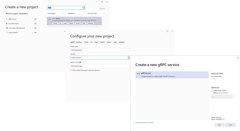 Create a new gRPC project with Visual Studio 2019
