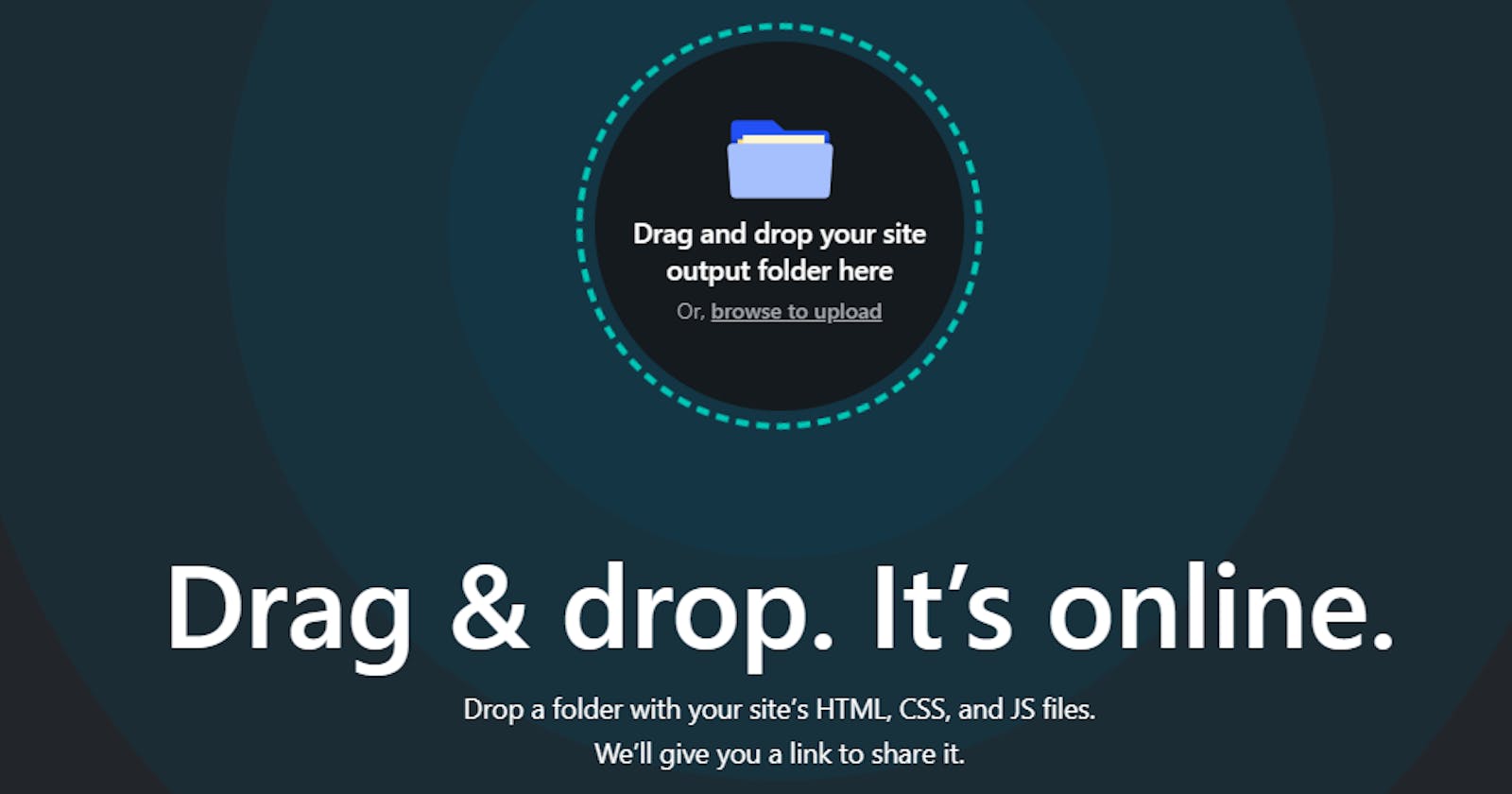 Host a Static sites with Just Drag and drop