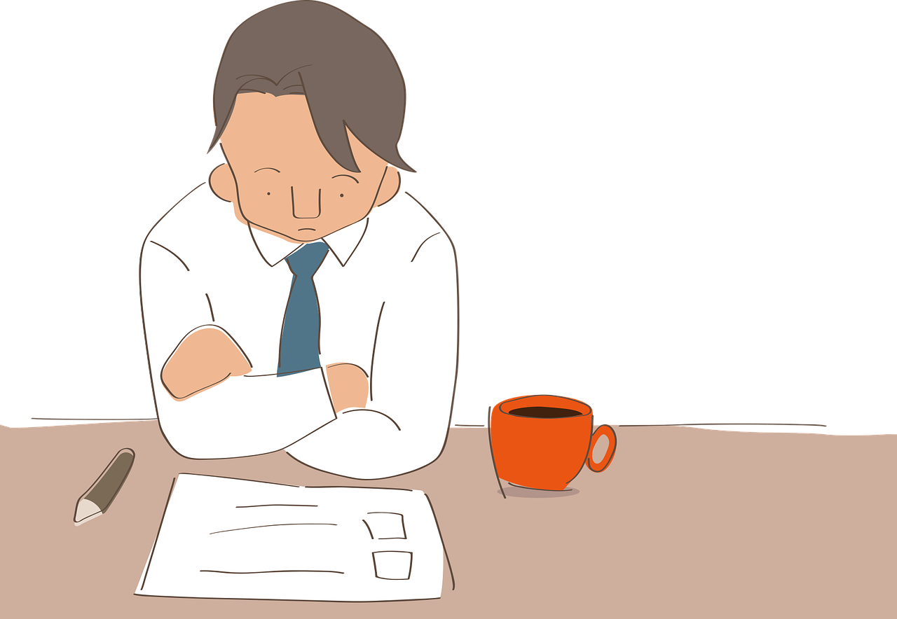 An image illustration of a man sitting at a table with a checklist in front of him
