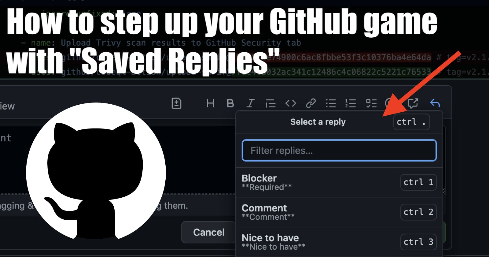 How to step up your GitHub game with "Saved Replies"