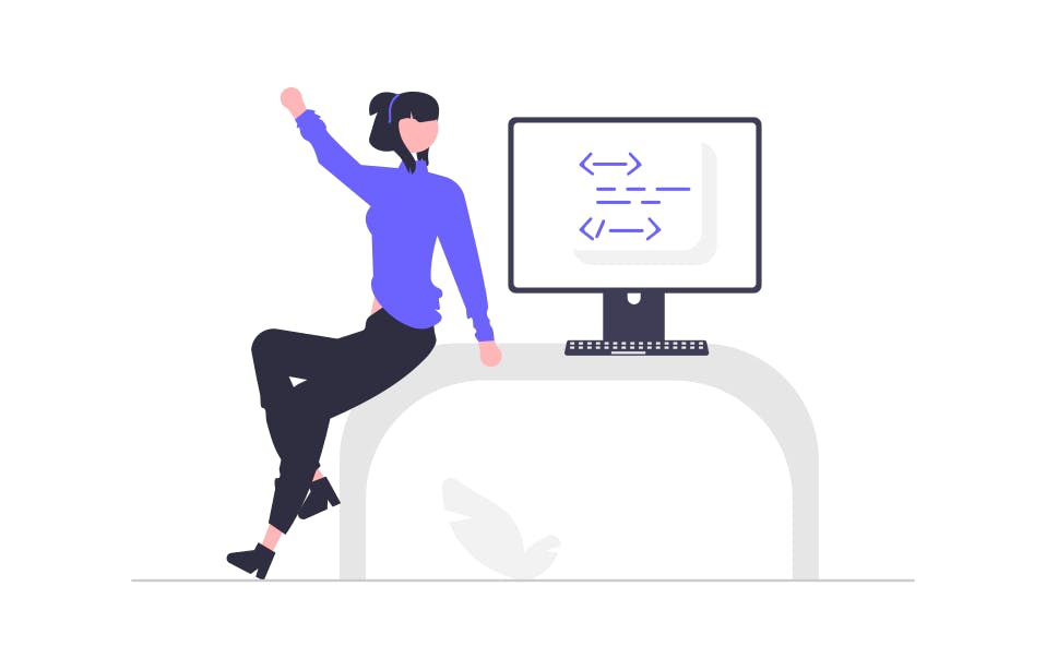 Illustration showing a proud coder