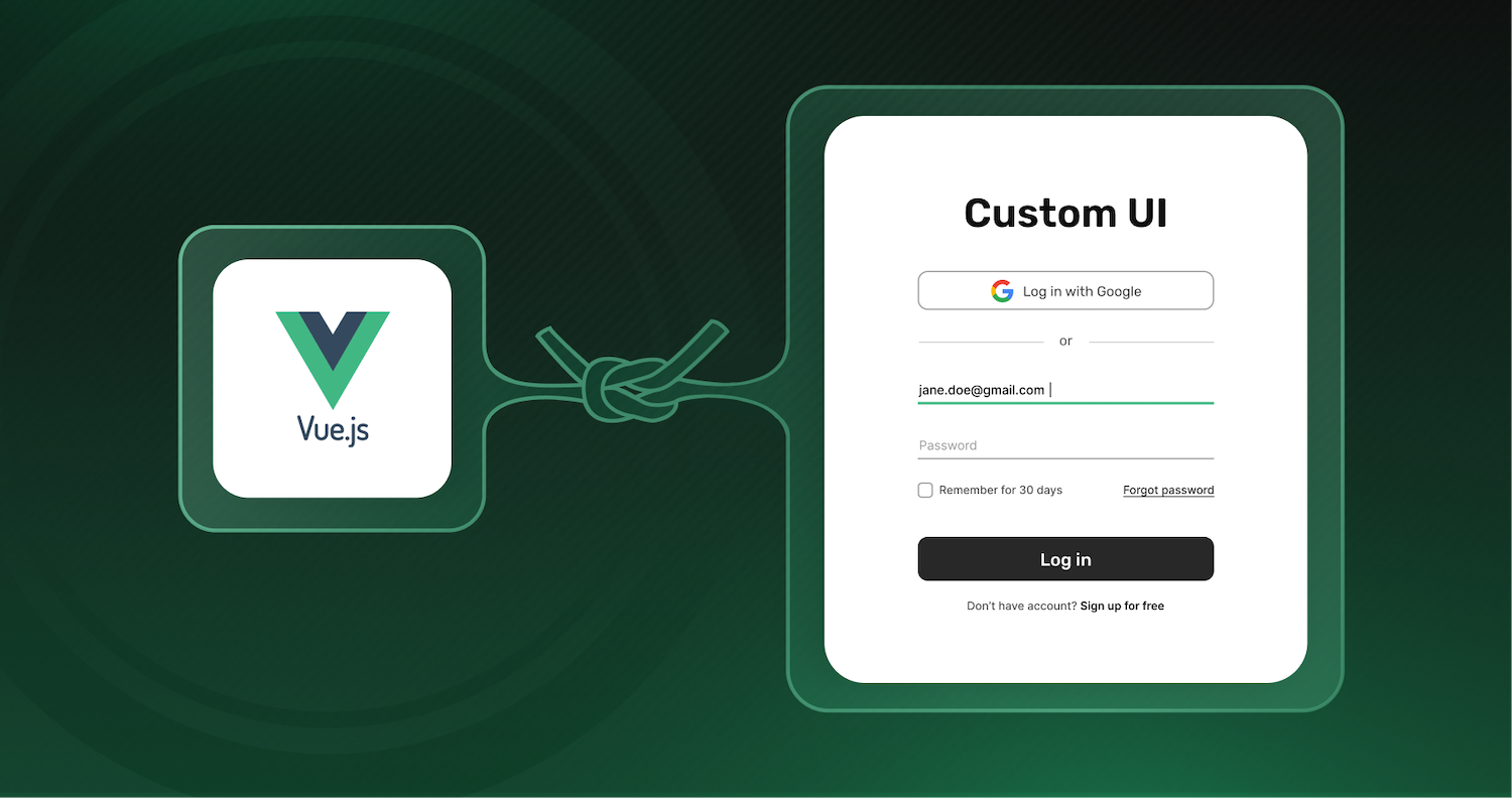 How to use SuperTokens in a VueJS app with your own UI