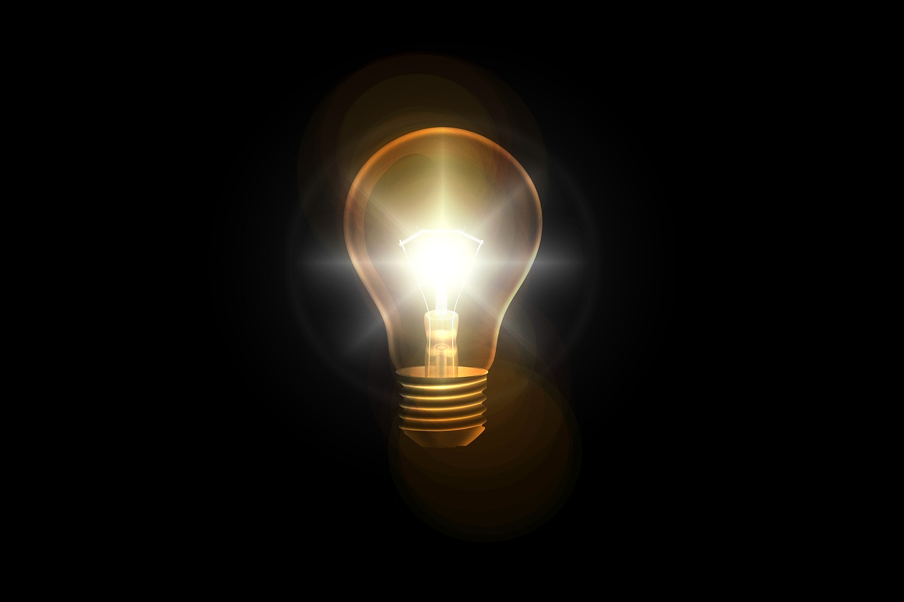 An image of a lightbulb in the dark