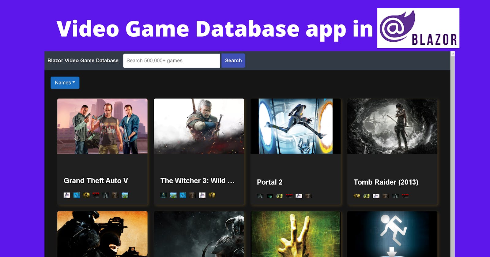 How to create a Game Database Website with Blazor