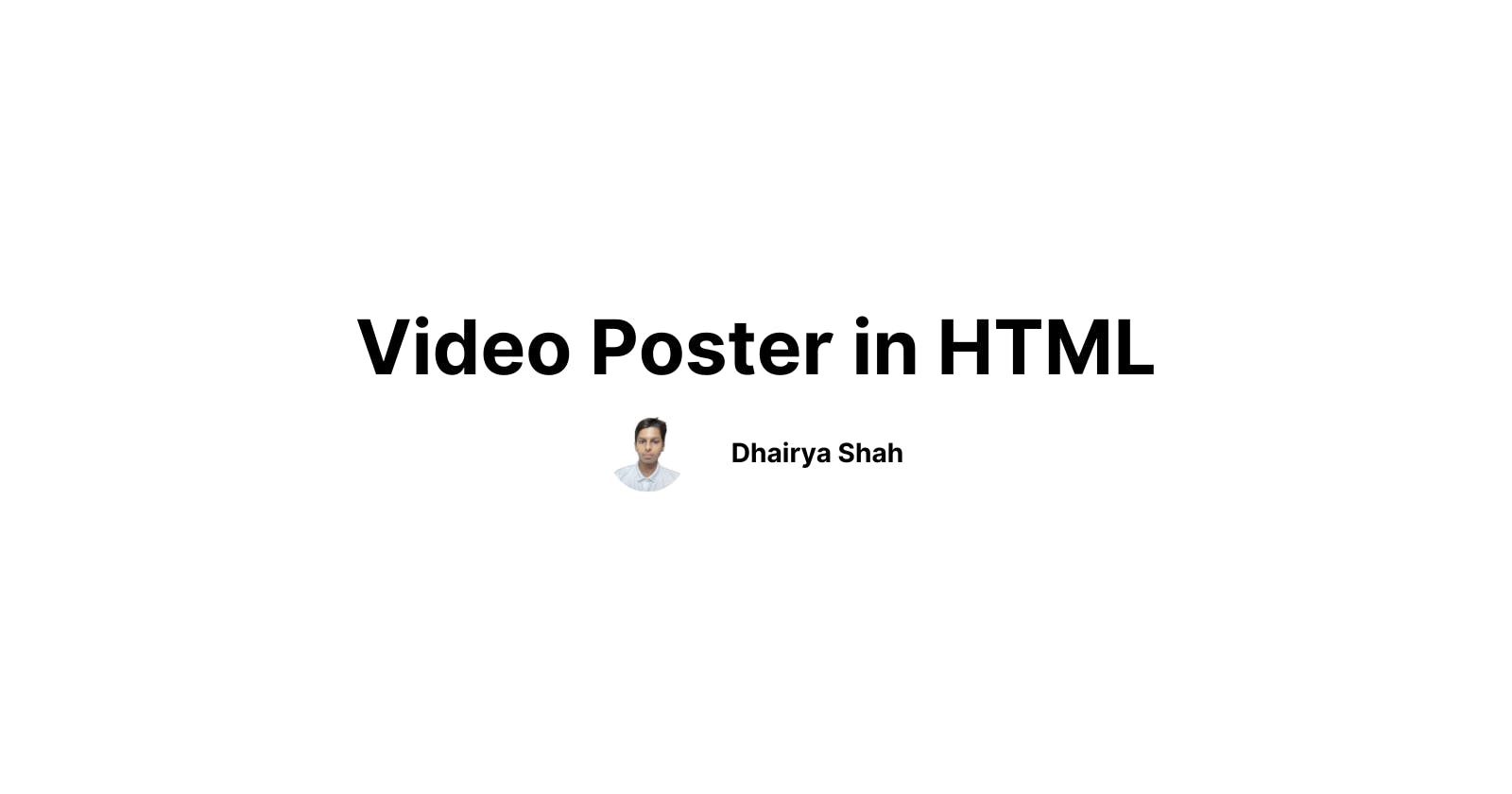 Video Poster (thumbnail) in HTML