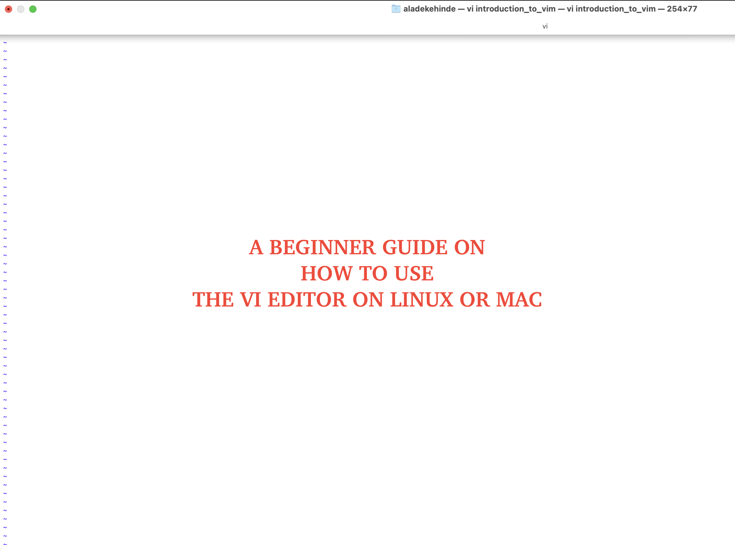 A Beginner Guide on How To Use the Vi Text Editor on Linux or Mac