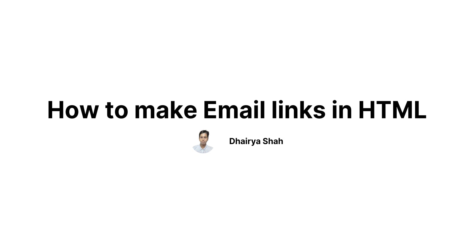 How to make Email links in HTML