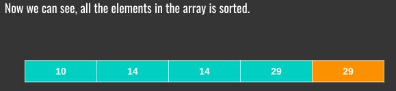 selection sort completed