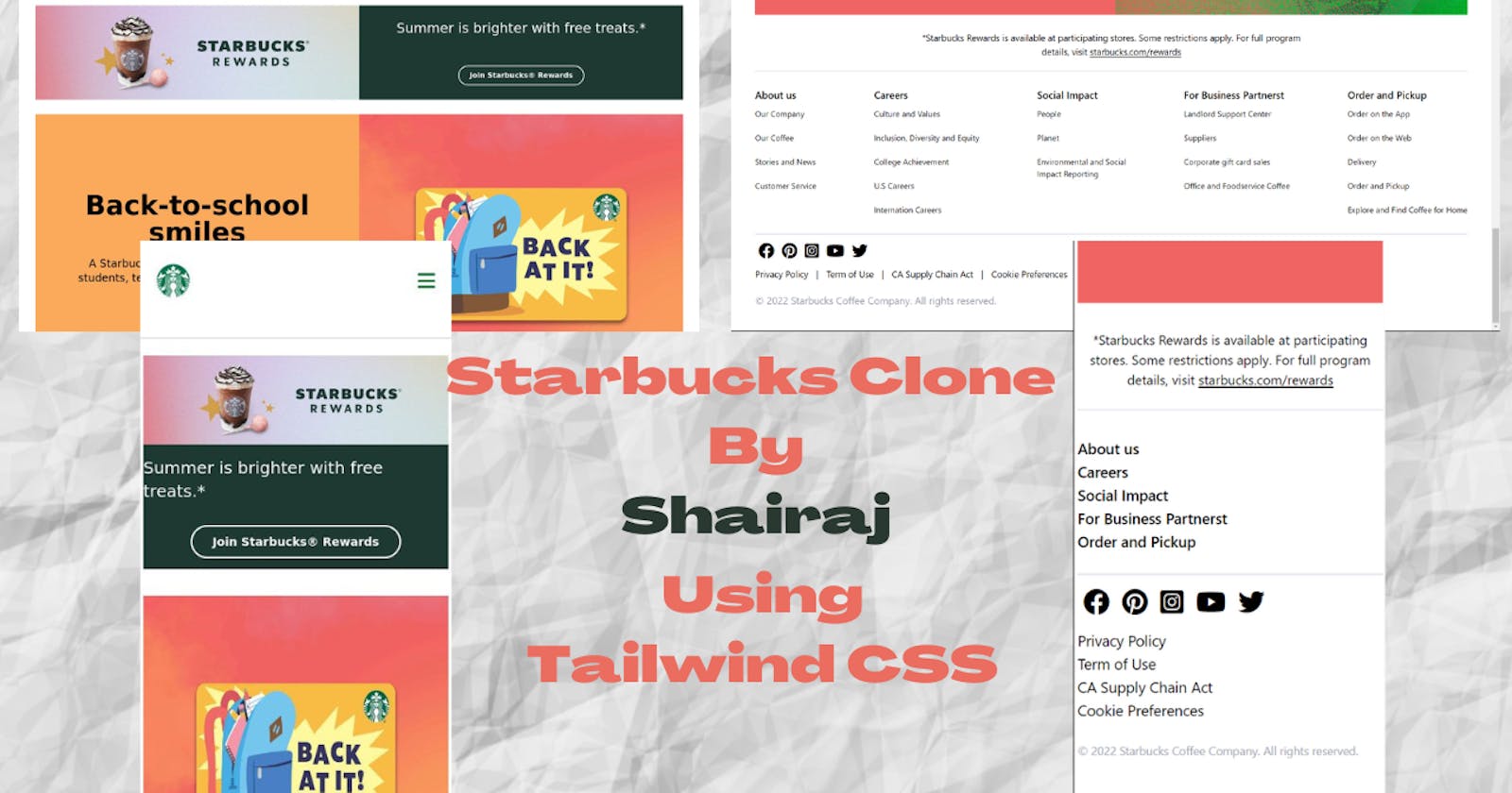 First Project Using Tailwind CSS (Starbucks-clone)