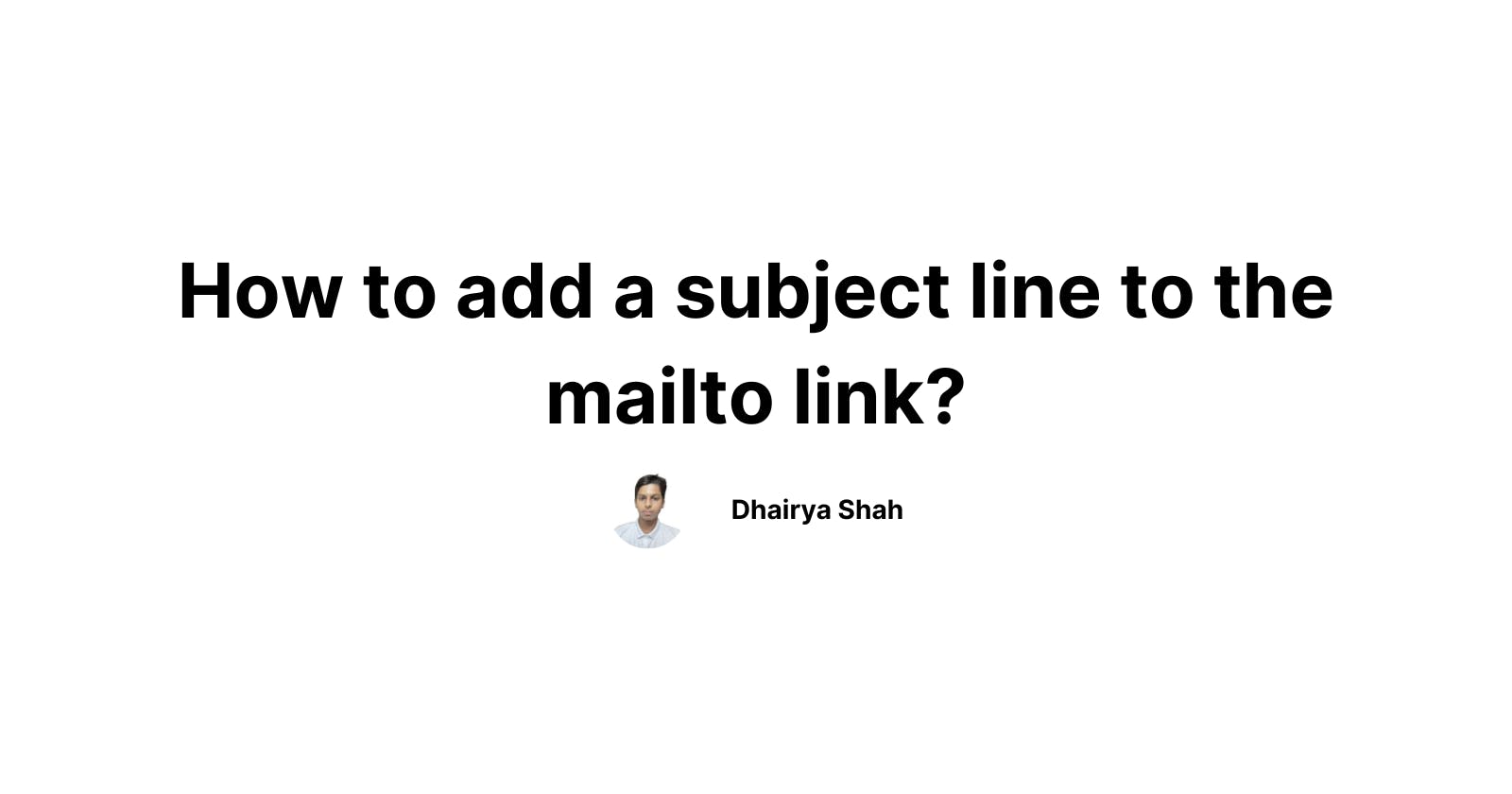 How to add a subject line to the mailto link?