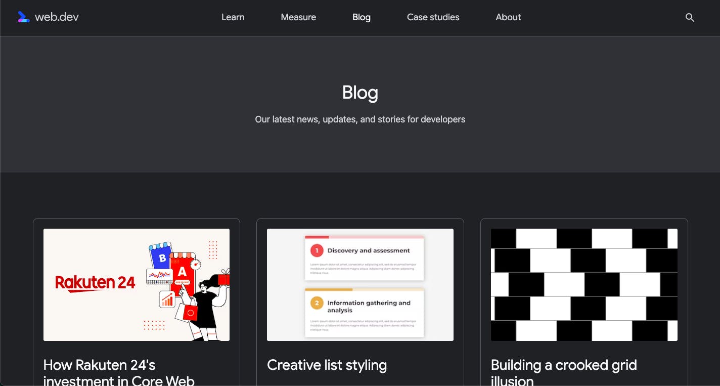 Web.dev blog